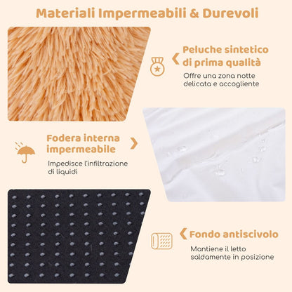 Letto per Cani Umani Con Coperta Rimovibile Cuscino Morbido Presente, Letto Pelo Finto Lavabile Adatto a Persone E Animali 2 Colori