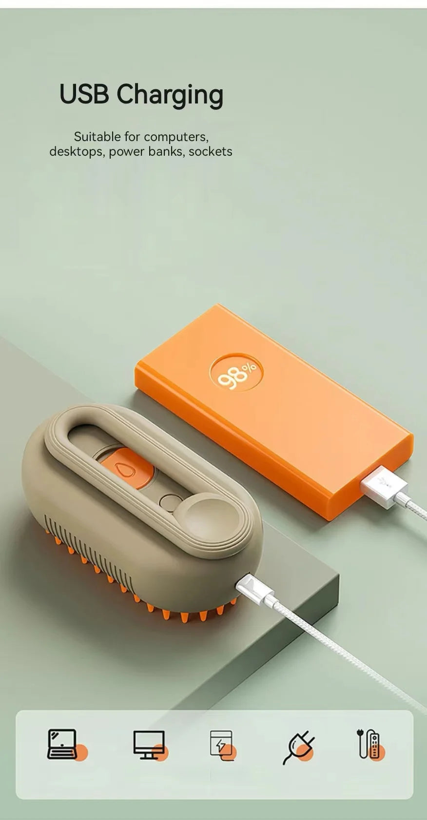 3-in-1 Pet Steam Hair Brush