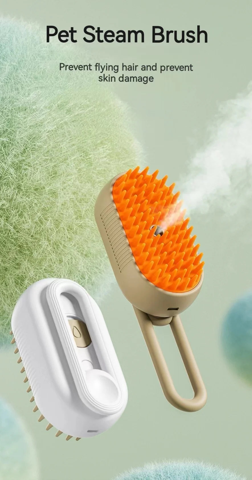 3-in-1 Pet Steam Hair Brush