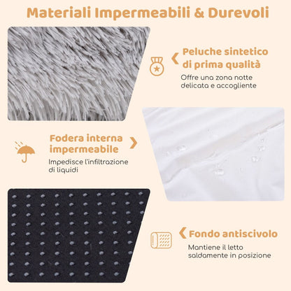 Letto per Cani Umani Con Coperta Rimovibile Cuscino Morbido Presente, Letto Pelo Finto Lavabile Adatto a Persone E Animali 2 Colori